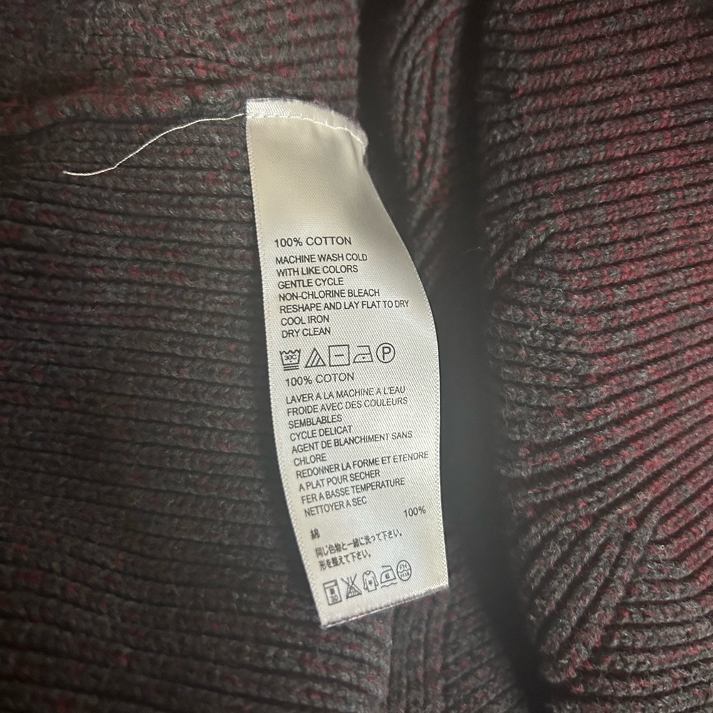 Tommy Bahama Dark Gray n Burgundy Quarter Zip-Up Men Sweater Size Large - Picture 7 of 11